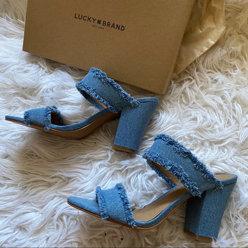 NWT LUCKY BRAND “MKENNAH2” DENIM HEEL